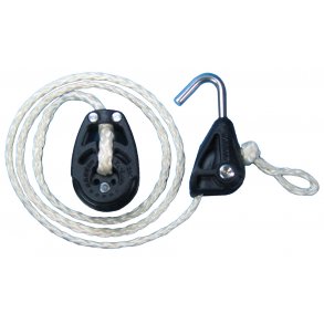 Halyard system w. harken hook in block and 3mm vectran/ Komplet sprydsystem m harken krog og 3mm vectran