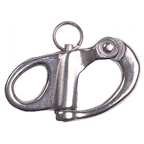 Small stainless steel safety snap shackle / Brandmandshage, rustfri