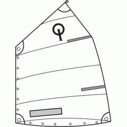 Club optimist sail w window, sailbattens, class logo and IODA button